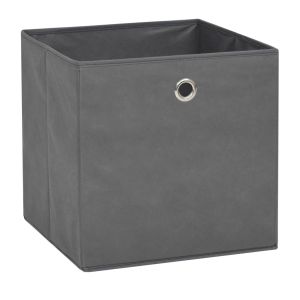 vidaXL cajas de almacenaje 4 unidades textil no tejido 32x32x32cm gris