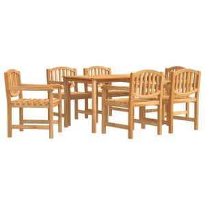 vidaXL juego de comedor de jardín 7 piezas madera maciza de teca