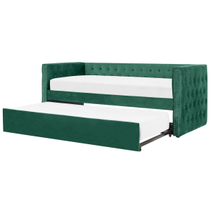 Cama nido de terciopelo verde esmeralda 90 x 200 cm gassin