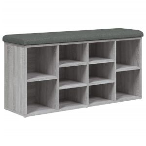 vidaXL banco zapatero madera de ingeniería gris sonoma 102x32x50 cm