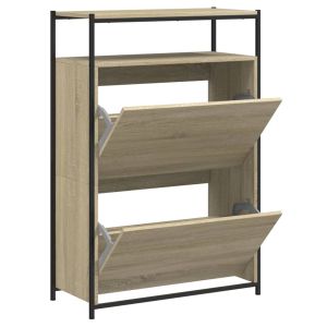 vidaXL zapatero de madera de ingeniería roble sonoma 75x34x112 cm