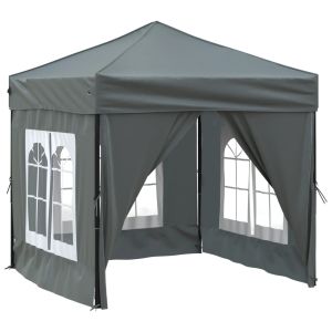 vidaXL carpa de fiesta plegable con paredes laterales antracita 2x2 m