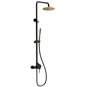 Kibath columna de ducha monomando redonda 83-120 cm zuñi acabado negro