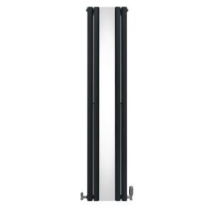 Radiador columna ovalada con espejo y válvula - 1800mm x 380mm - gris