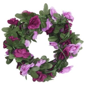 vidaXL guirnaldas de flores artificiales 6 uds morado claro 250 cm