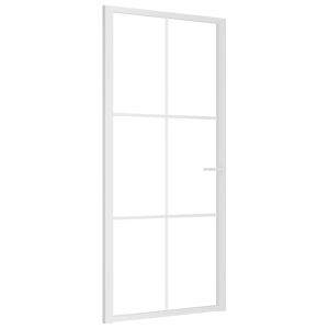 vidaXL puerta interior vidrio egs y aluminio blanco 93x201,5 cm