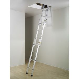 Hailo-9344-001-escalera escamoteable de aluminio hobbystep 3x4