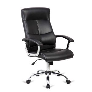 Silla de oficina manager con altura ajustable y acabado en polipiel negra