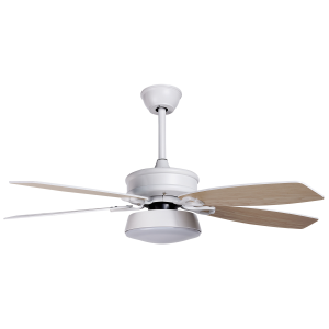 Ventilador de techo de metal blanco/madera clara 50 cm logan