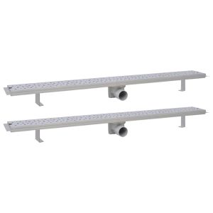 vidaXL desagüe ducha lineal 2 pzs burbuja 1030x140 mm acero inoxidable