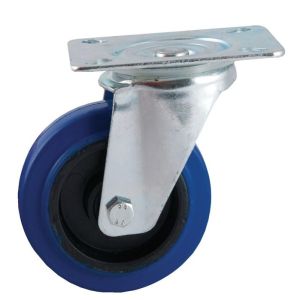 Rueda d100mm placa giratoria goma azul - avl - 527832o