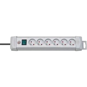 Regleta brennenstuhl premium plus gris 6 tomas 3m con interruptor