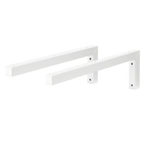 Soporte de pared juego de 2 ángulo en l 45x15 cm acero blanco