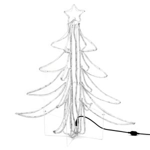 vidaXL figura árbol navidad plegable 2 pzas blanco cálido 87x87x93 cm