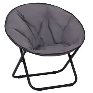 Silla de luna tela oxford, metal gris 80x80x75 cm