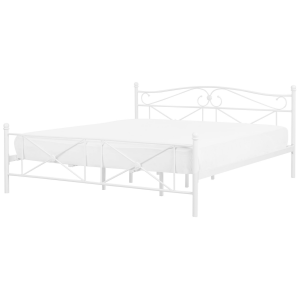 Cama con somier de metal blanco 180 x 200 cm rodez