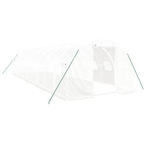 vidaXL invernadero con estructura de acero blanco 30 m² 10x3x2 m