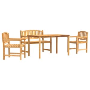 vidaXL juego de comedor para jardín 4 piezas madera maciza de teca