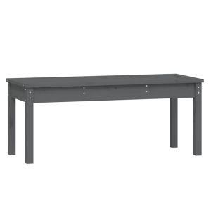 vidaXL banco de jardín madera maciza de pino gris 109x44x45 cm