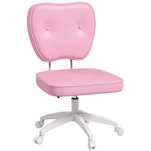 Silla de escritorio pu, espuma color rosa 46x59x92 cm vinsetto