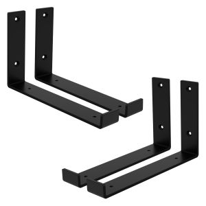 Set de 4x soporte de estante 250 x 140 x 40 mm negro