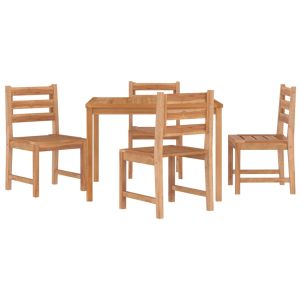 vidaXL juego de comedor para jardín 5 piezas madera maciza de teca