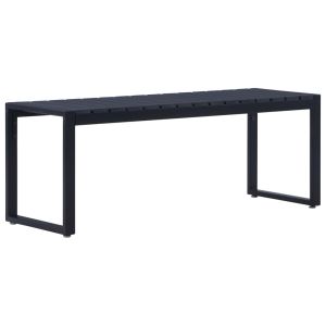 vidaXL banco de jardín 120,50 cm tablero ps negro