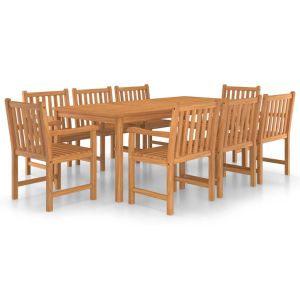 vidaXL conjunto de comedor de jardín 9 piezas madera maciza de teca