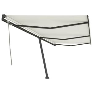 vidaXL toldo de pie retráctil manual crema 600x350 cm