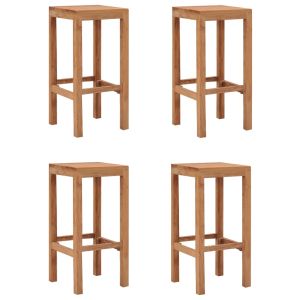 vidaXL taburetes de barra de cocina 4 unidades madera maciza de teca