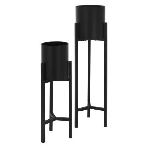 Set 2x soporte para macetas 56 / 76 cm negro