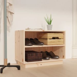 Armario zapatero de madera maciza de pino 60x34x45 cm