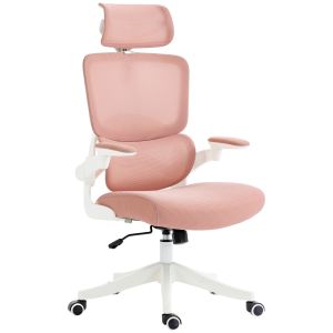 Silla de oficina malla color rosa 62x58x133 cm vinsetto