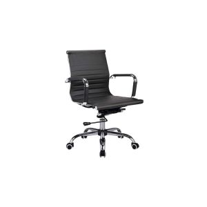 Silla de oficina ergonómica y ajustable en elegante acabado negro.