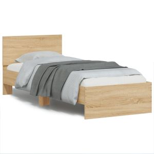 Cama -75x190 cm con cabecero madera de ingeniería roble sonoma