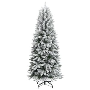 Árbol de navidad artificial con nieve PVC y pe 210 cm es8351