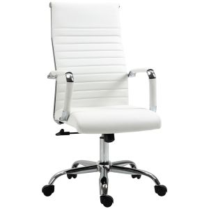 Silla de oficina espuma,pu blanco 54x62x114 cm