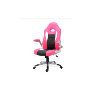 Silla de escritorio victoria: estilo y confort en rosa y negro.