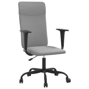 vidaXL silla de oficina de tela gris claro