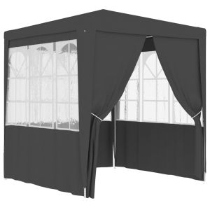 vidaXL carpa profesional fiestas con paredes gris 90 g/m² 2,5x2,5 m