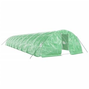 vidaXL invernadero con estructura de acero verde 90 m² 18x5x2,3 m