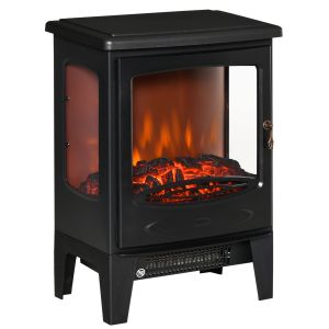 Chimenea eléctrica acero, abs 39x26x54.8 cm Homcom, hogar - climatización