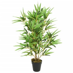 vidaXL árbol de bambú artificial con 368 hojas verde 80 cm