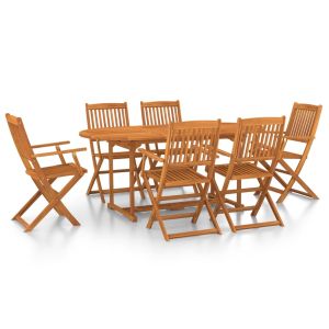 vidaXL set de comedor de jardín 7 piezas madera maciza de acacia