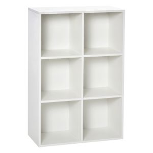 Estantería para libros melamina de madera blanco 65.5x30x97.5 cm