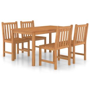 vidaXL conjunto de comedor de jardín 5 piezas madera maciza de teca