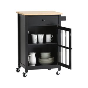 Carrito auxiliar de cocina con 1 cajón 1 puerta fkw98-sch sobuy