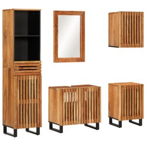 vidaXL conjunto de muebles de baño 5 piezas madera maciza de acacia