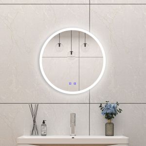 Espejo led de baño redondo 60cm + bluetooth + antivaho