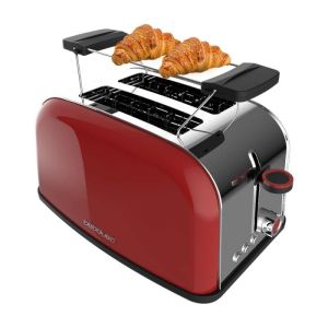 Cecotec tostador vertical toastin' time 850 red, 850w de potencia, doble ra